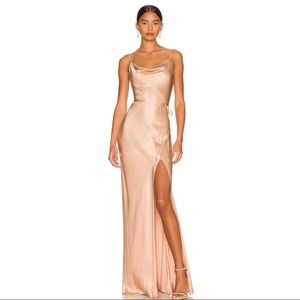 Shona Joy LA LUNE BIAS COWL MAXI DRESS in DESERT ROSE size US 4